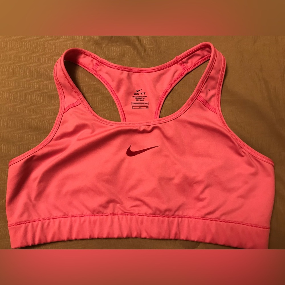 Pink Nike sports bra